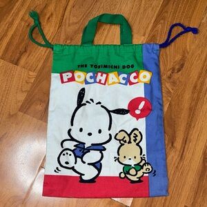 Vintage Sanrio Pochacco Drawstring Pouch Bag
